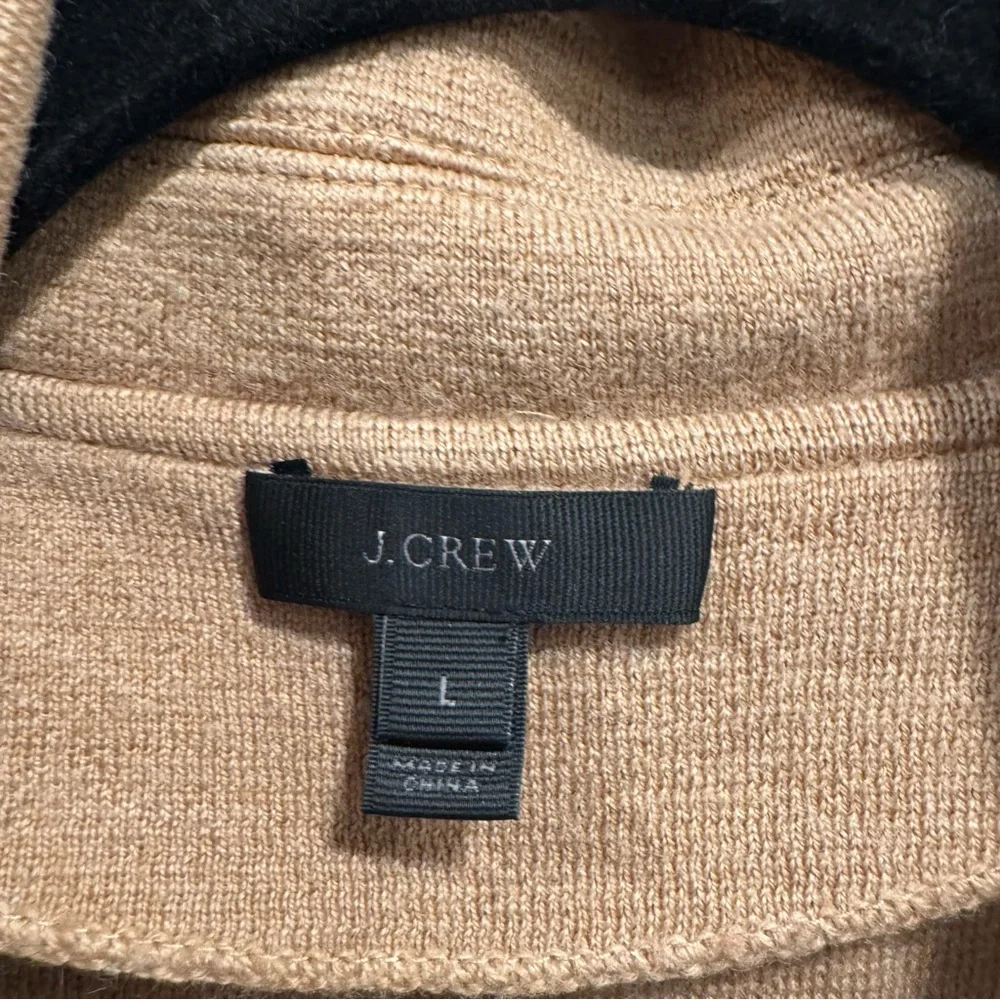 J Crew Women’s Open front sweater blazer‎ Tan Large Preppy Spring Quiet Luxury - Picture 6 of 7
